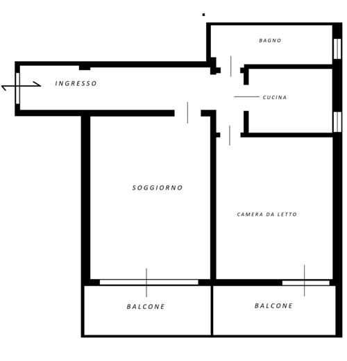 Planimetria dell'appartamento a Riccione